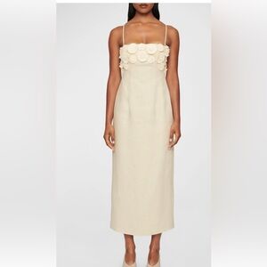 Clea Delilah Raffia Rosette Midi Dress